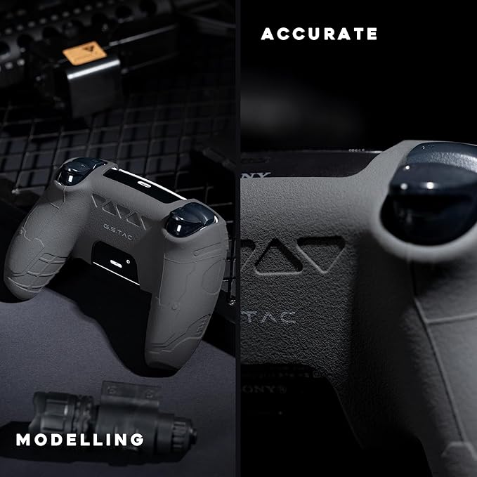 GeekShare G.S.TAC Tactical PS5 Controller Skin Set, Anti-Slip Silicone Protective Cover Skin Case for PS5 Wireless Controller with 2 Thumb Grip Caps and 2 Stickers - for Black Myth: Wukong