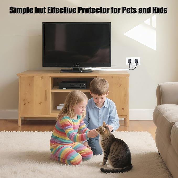 Cord Protectors from Pets No Chew, 1/4 inch 10ft Wire Protector Cord Covers for Pets, Flexible Cable Sleeve Cord Management for TV/Computer/Electric Wires/Phone Charging Cables, White