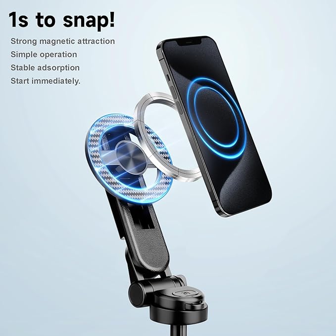 4-in-1 Multifunctional 360° Rotation Magnetic Selfie Stick, Mini Tripod with Detachable Wireless Remote & Portable Selfie Stick Tripod for Photograph, Recording, Travel Vlog，Live Streaming