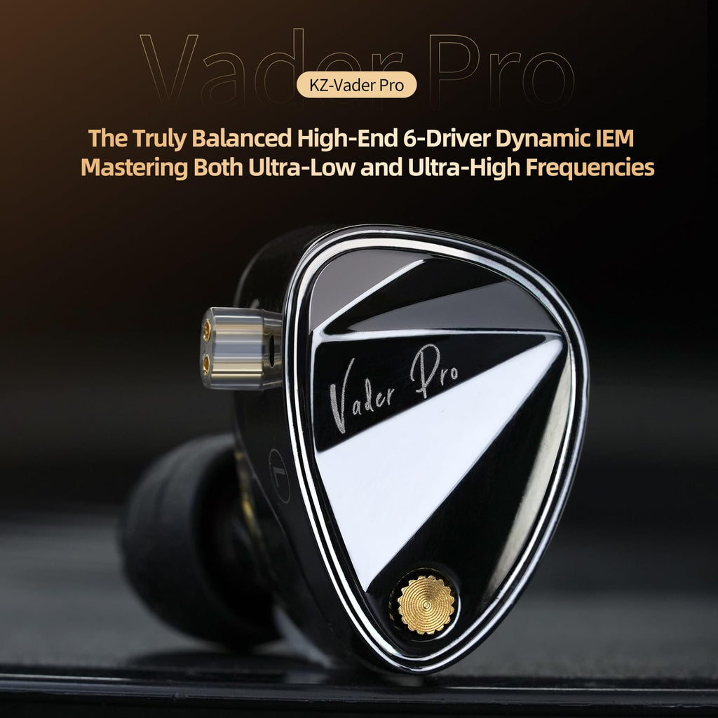 KZ Vader Pro in-Ear Monitors Gaming Earbuds, Triple Dynamic Driver IEM with 4 Tuning Switches, Clarity in All Frequency Stereo Sound Comfortable Noise Isolating Earphones for Stage and Studio (Nomic)