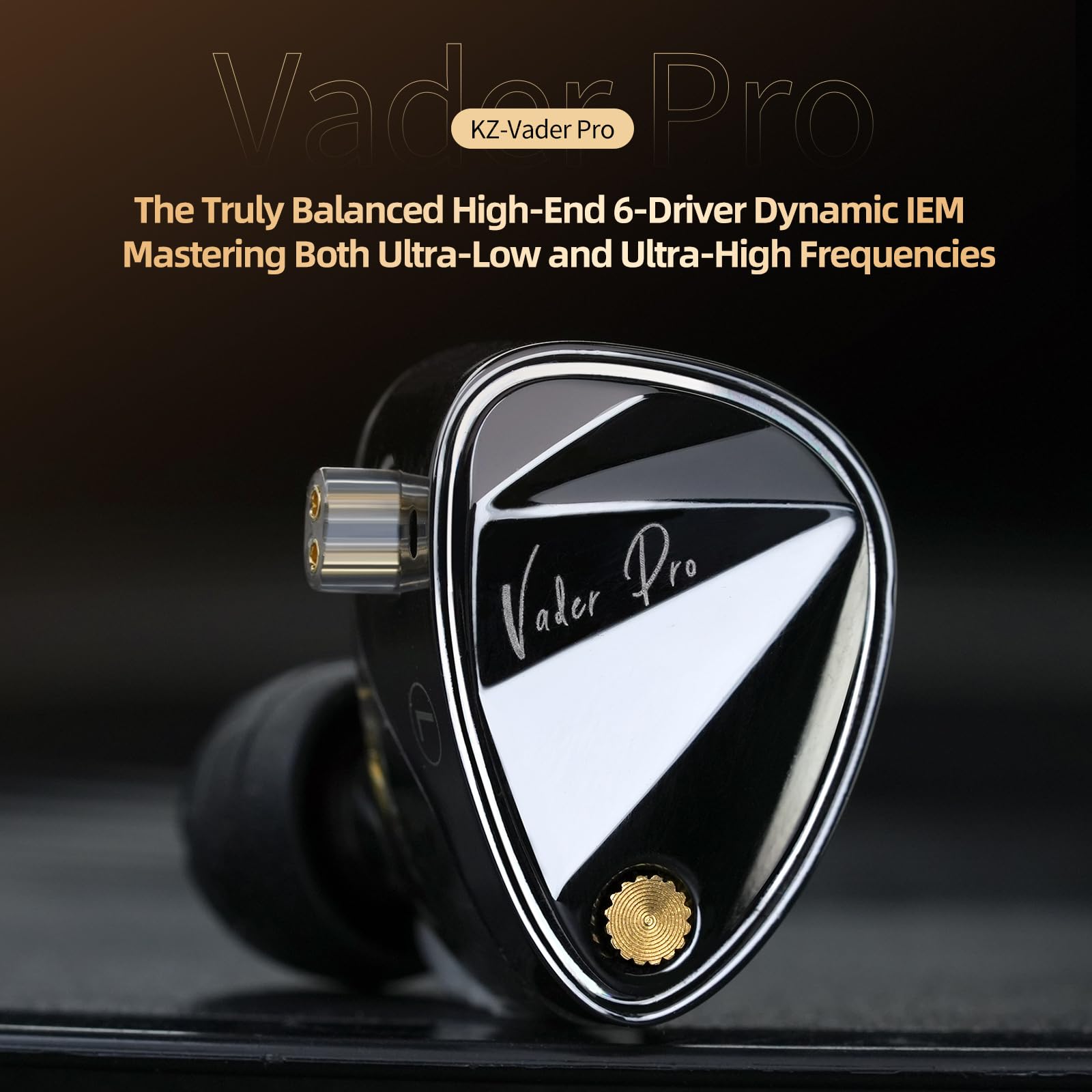 KZ Vader Pro in-Ear Monitors Gaming Earbuds, Triple Dynamic Driver IEM with 4 Tuning Switches, Clarity in All Frequency Stereo Sound Comfortable Noise Isolating Earphones for Stage and Studio (Nomic)