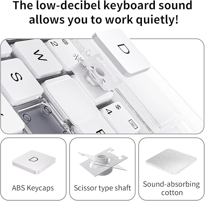 iPad Keyboard Case for iPad 10th Gen (2022) & 11th (A16, 2025), Magic Wireless Keyboard with Trackpad 7 Color Backlit, 360° Rotating Stand Transparent Protective Cover with Pencil Holder (White)