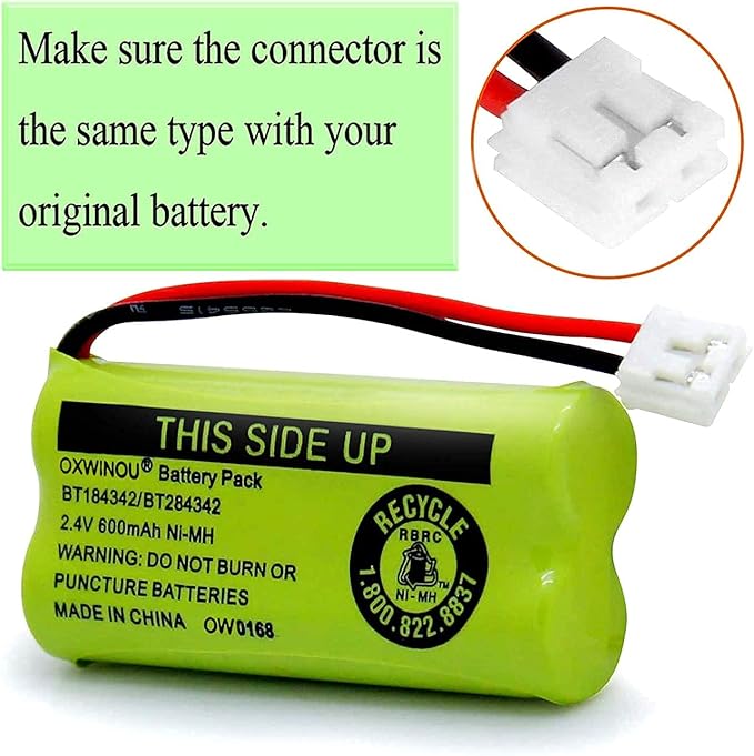 2.4v BT184342 BT284342 BT18433 BT28433 BT183348 BT283348 BT-1011 Replacement Battery Compatible with Phone CS6209 CS6219 CS6229 DS6151 89-1330-01-00 CPH-515D(2-Pack)
