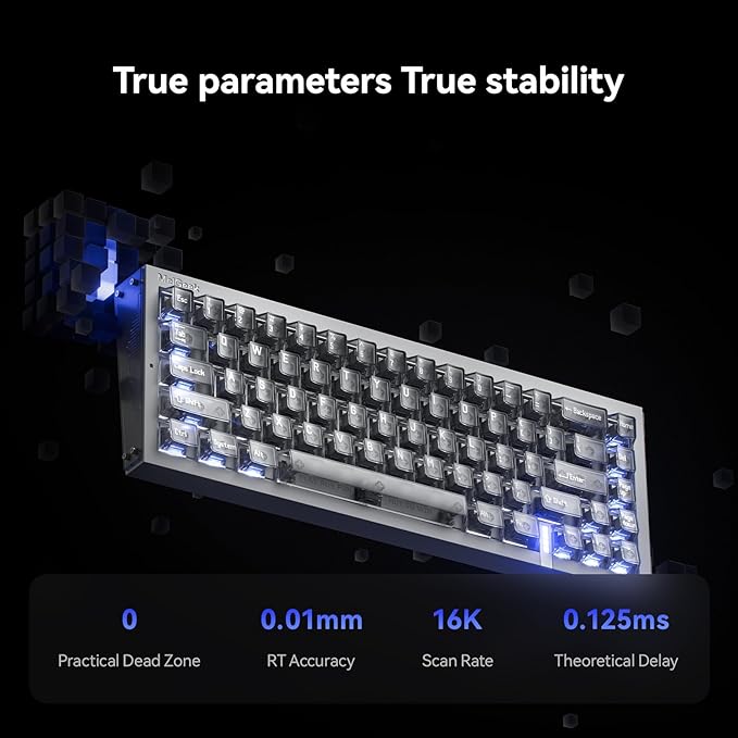MelGeek REAL67 Wired Keyboard, Hall Effect Magnetic Switch Gaming Keyboard, 65% Compact Rapid Trigger (Calcium- Gray)