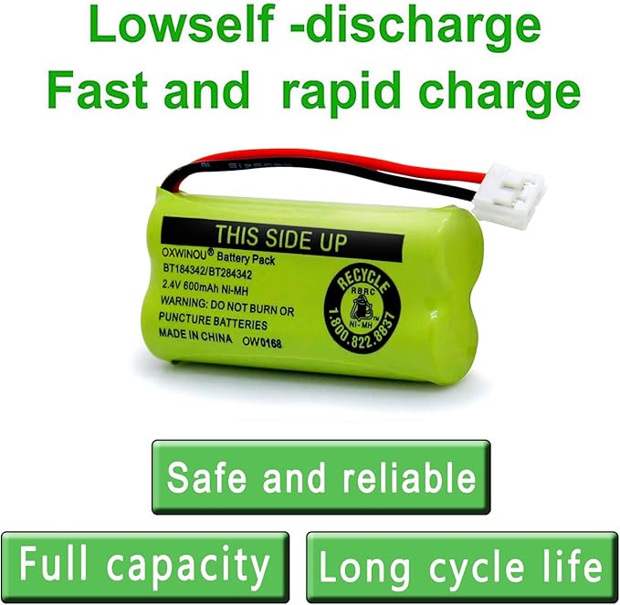 BT18433 BT-18433 BT28433 BT184342 BT-184342 BT284342 BT183348 BT1011 BT-1011 Replacement Battery for BT-8300 BATT-6010 89-1326-00-00 89-1330-01-00 CPH-515D Cordless Phone(Pack of 4)