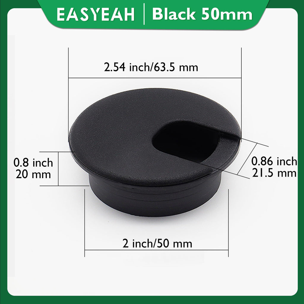 EASYEAH 5 Pcs Desk Grommet 2" / 50 mm, Desk Cord Hole Cover