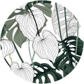 ITNRSIIET Round Mouse Pad with Stitched Edge Premium-Textured Waterproof Non-Slip Rubber Base Desktop Protection Mat Diameter 8.7 inches, Tropical Plant