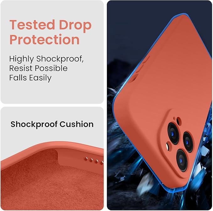 FireNova for iPhone 14 Pro Case, Silicone Upgraded [Camera Protection] Phone Case with [2 Screen Protectors], Soft Anti-Scratch Microfiber Lining Inside, 6.1 inch, Pink Pomelo