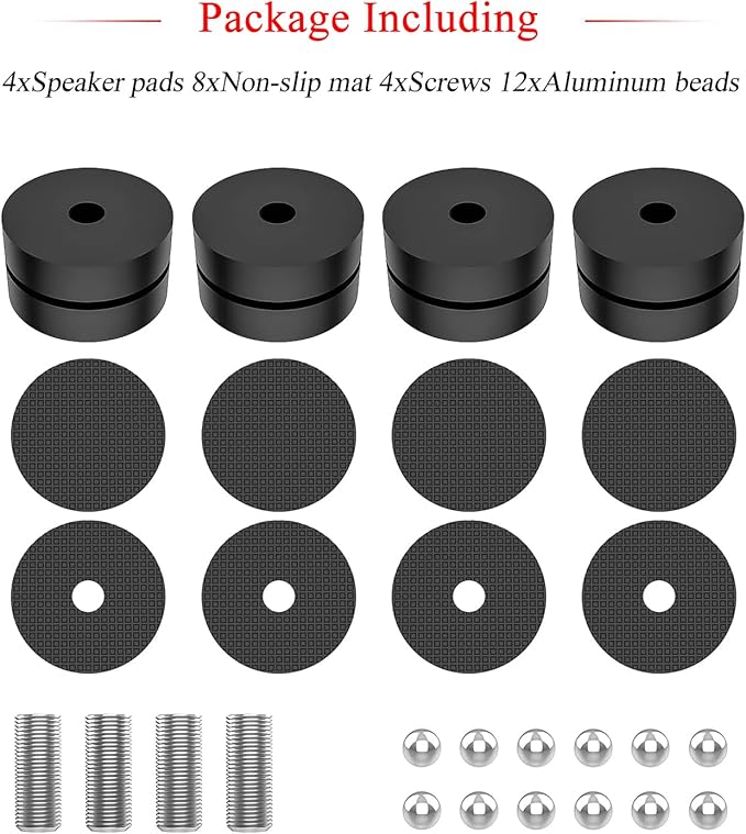Audiocrast 4X HiFi Speaker Spikes 40×23mm Speaker Stand Feet Pads HiFi Shock Absorber Feet Aluminum Isolation Feet for Audio Speaker Subwoofer CD DVD Amplifier Turntable DAC