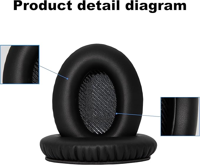 Replacement Ear Pads - Compatible with QuietComfort 35 & QC35 ii Headphones,Softer Leather, Premium Noise Cancelling Earpads, Durable & Comfortable Ear Cushions (QC 35-Black&Black)