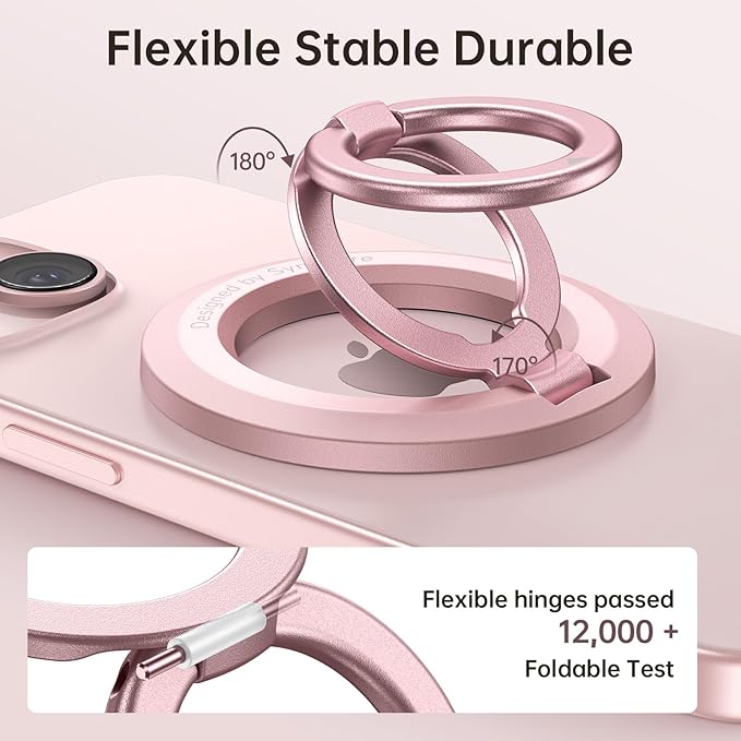SYNCWIRE for MagSafe Ring Holder, Magnetic Phone Ring Holder Magnet Cell Phone Grip Finger Ring Kickstand Compatible with iPhone 16 15 14 13 12 Pro Max fits MagSafe Accessories