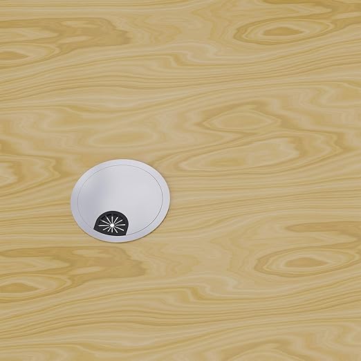 Desk Grommet 3-1/8 Inch 80mm, Zinc Alloy Computer Desk Wire Hole Cover, Office Desktop Cord Cable Hole Metal Ring, Bright Silver