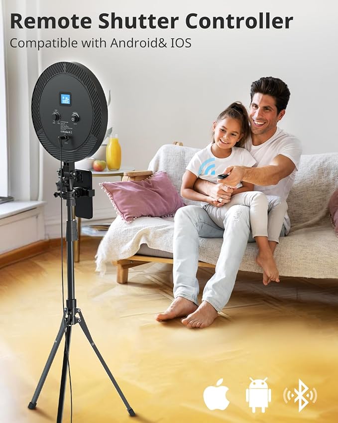 UBeesize 12" Ring Light with 62" Tripod Stand, Professional Big Ring Light with Phone Holder and Remote, Full Screen Lighting for Makeup, Live Stream, YouTube, Video Recording, Photography