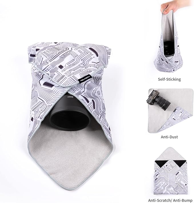 PGYTECH Protective Wrap, Anti-scratch Lens Wrap, Self-Adhesive Cloth Protective Wrapper for DSLR, Lens, Phone, Accessories