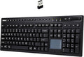 ADESSO Wireless Keyboard with Touchpad 104 Key Full Size USB Dongle Receiver Multi OS Support Works with MacOs System & Multimedia Hotkeys Volume Control with Scroll Wheel WKB-4450UB