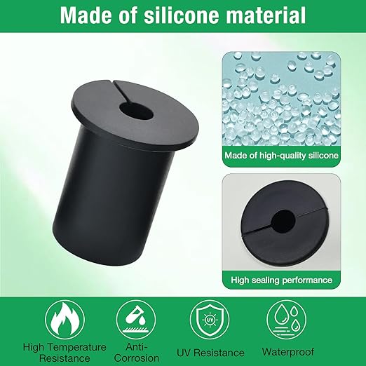 2pc Starlink Cable Grommet 1" Silicone Waterproof Wall Hole Pass Through Split Cable Bushings for TV Wire Ethernet Cord, Starlink Cable Routing Kit Accessories, 38mm/1.5" Ht, White