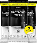 EVEO Electronic Wipes Screen Cleaner - Screen Wipes TV Screen Cleaner Wipes, Computer Screen Wipes, Laptop Screen Cleaner, ipad & Monitor Cleaner, Screen Cleaning Wipes - [90 Wipes + Microfiber Cloth]