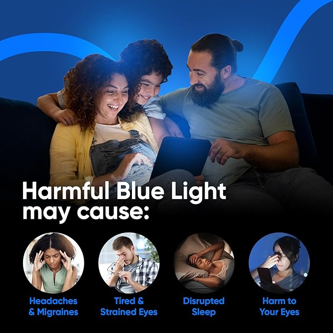 Ocushield Anti Blue Light Tempered Glass Screen Protector for iPhone 15 Plus (6.7") - Protect Your Eyes, Reduce Migraines & Improve Sleep