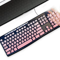 for Logitech K200 K260 K270 Keyboard Skin，Stain-Resistant（Gradient Pink）