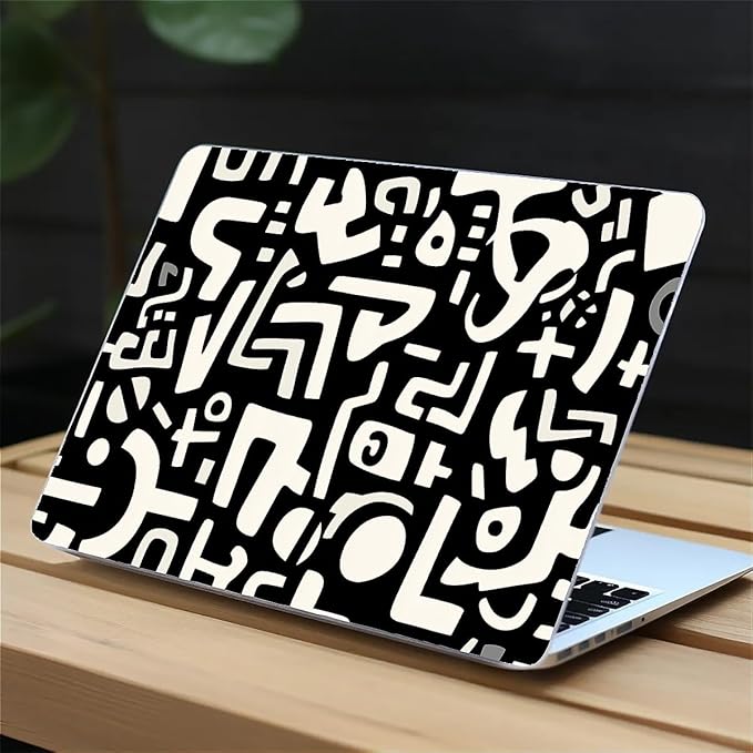 Compatible with MacBook Air 13.3 13.6 Inch Case 2022 2021 2020 2019 Plastic Hard Shell Case Cover,13.3 Air (A1932/A2179/A2337), Black and White Letters