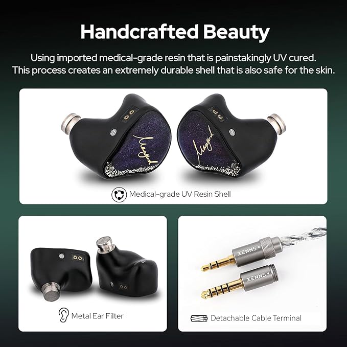 Linsoul Xenns Mangird Tea PRO in Ear Monitor, 6BA+2DD Hybrid Earphone IEM, Wired Gaming Earbuds with Detachable IEM Cable for Musician Audiophile
