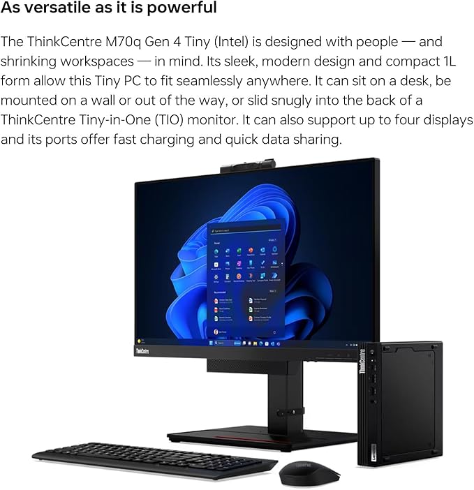 Lenovo ThinkCentre M70q Tiny 1L Business Desktop Computer, 12th Gen Intel Hexa-Core i5-12500T (Beat i7-11700T), 16GB DDR4 RAM, 1TB PCIe SSD, WiFi 6, Bluetooth 5.1, Windows 11 Pro