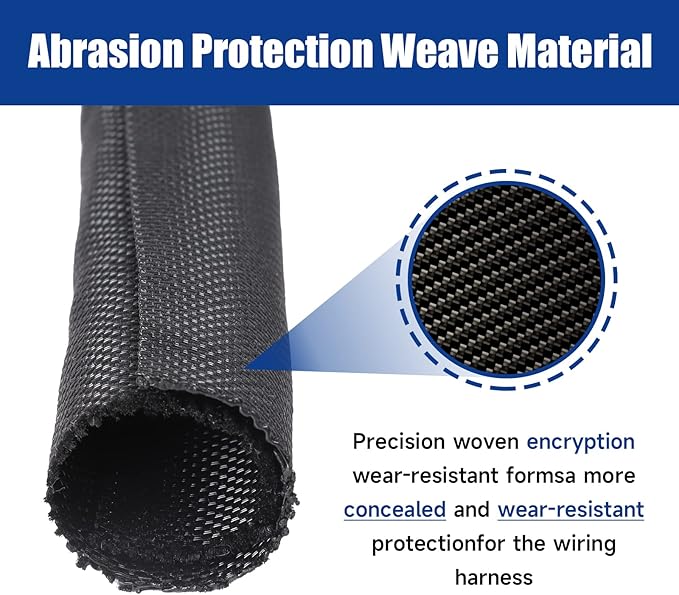 Split Braided Sleeve Cable Management Wire Loom Cord Covers for Automotive Harness/Primary Wire/Electronic Cable (3/4" - 16 Feet)