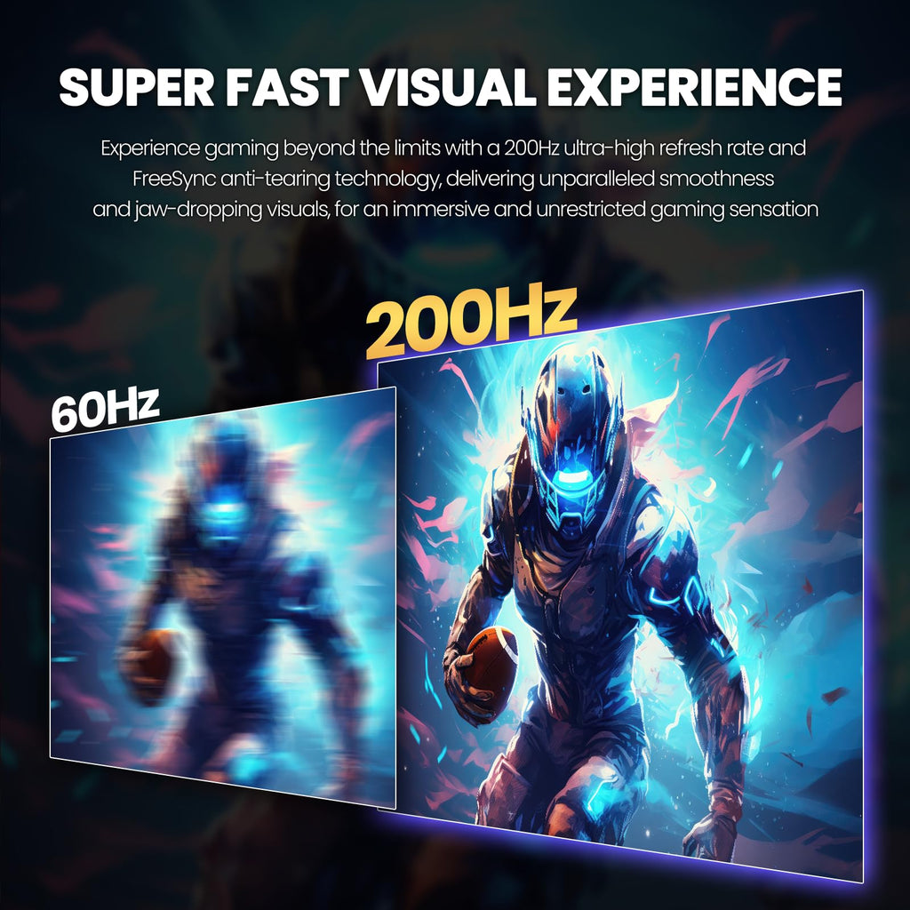 CRUA 32" FHD 200Hz Curved Gaming Monitor, 1800R, AMD FreeSync, Black