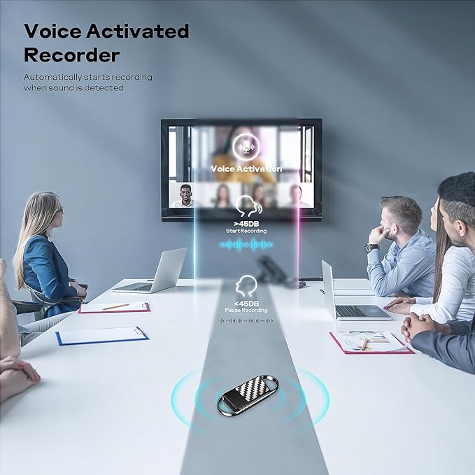 64GB Digital Voice Recorder - Xelarvex Voice Activated Recorder AI-Intelligent Noise Reduction, 4800 Hours Recording Device, Audio Recorder for Lectures/Meetings/Interviews