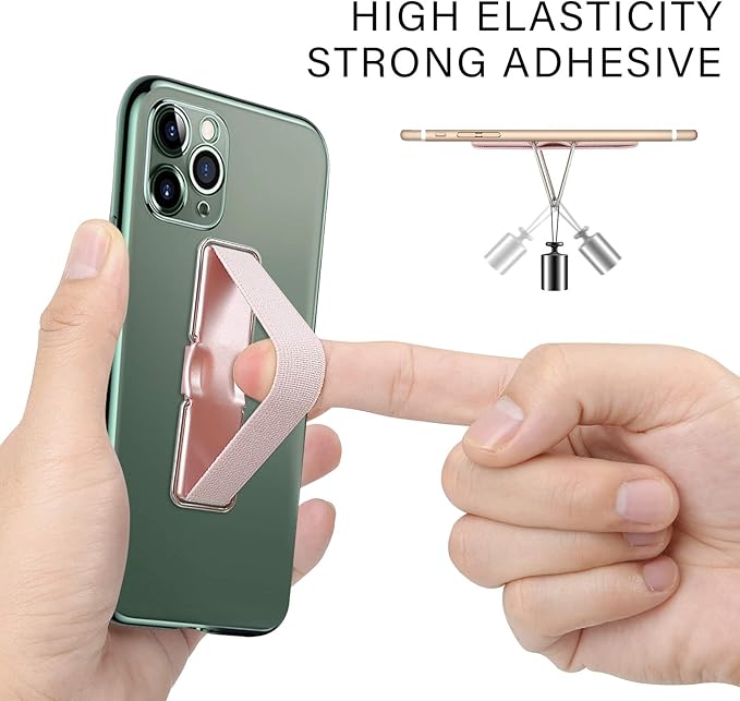 Phone Holder for Hand, CISID 5 Pcs Phone Gripper for Back of Phone Grip Phone Finger Holder Suitable for iPhone Samsung and Most Smartphones(Black,Silver,Rose Gold,Gold,Red 5PCS)