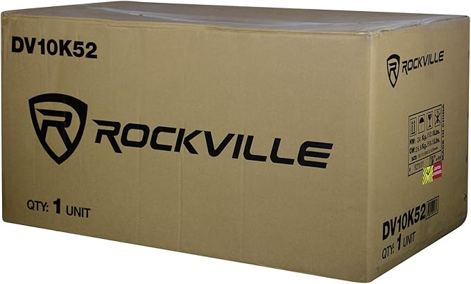 Rockville DV10K52 Dual 10" K5 2400w Car Subwoofers, Pre-Loaded Vented Sub Enclosure Box, 2 Ohm, 3/4" MDF, Cast Iron Basket, for Powerful Car Audio Bass