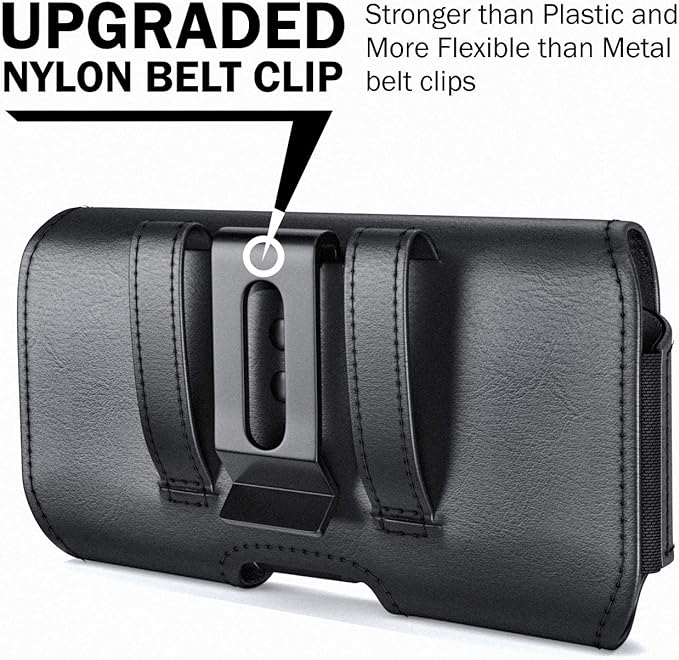 DeBin Case for Galaxy S25 Ultra S24 Ultra 5G, S24 FE, S23 Ultra, S22 Ultra, S21 Ultra, Note 20 Ultra - Cell Phone Belt Holster with Clip Pouch Holder Cover (Fits Samsung Phone with Case on) Black