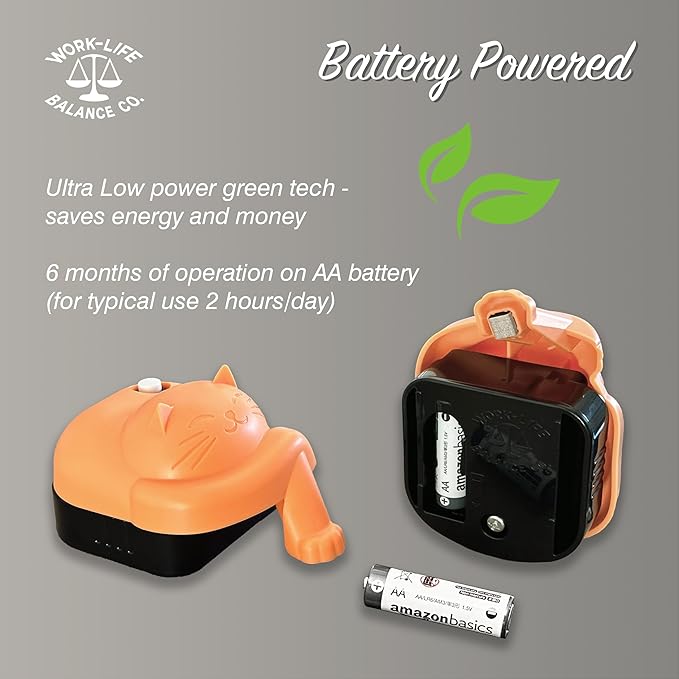 Laptop Trackpad Jiggler -AA Battery lasts 6 months -Undetectable -Cordless Mouse Jiggler -Does Not Work on DeII -Keeps Touchpad Active, Laptop Awake -Mechanical Mouse Mover -ON/Off Switch (Orange Cat)
