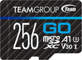 TEAMGROUP GO Card 256GB Micro SDXC UHS-I U3 V30 4K for GoPro & Action Cameras High Speed Flash Memory Card for Outdoor, Sports, 4K Shooting TGUSDX256GU302