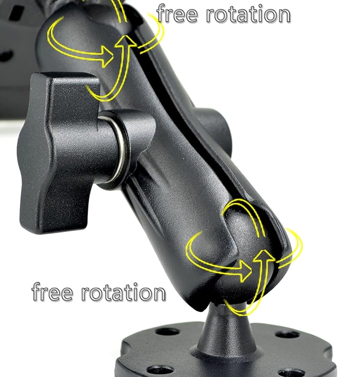Heavy-Duty Camera Wall/Desktop Mount with 1/4"-20 Thread, Aluminum Alloy Arm, Dual Ball Heads, 1-Inch TPU Ball, Free Rotation,Compatible with DSLR, CCTV, RAM B System