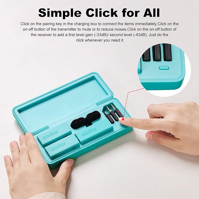 GODOX 【2025 Latest Model Movelink Mini LT Kit Wireless Microphone System, 2.4GHz Lavalier Mic 100m(328ft.) Range with Charging Case for iPhone, Camera, Vlogger, Youtuber, Interviewer
