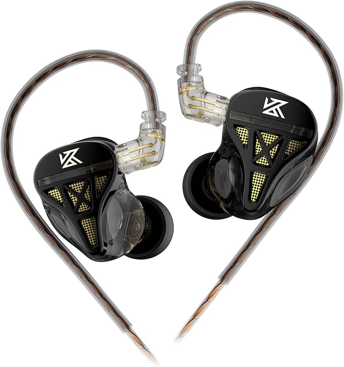 KZ DQS Wired Earbuds Dynamic Driver in Ear Monitor Headphone Semi-Open HiFi Bass Earphone 2pin 3.5mm Gaming Earbuds (Without Mic)