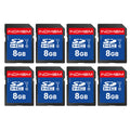 INDMEM SD Card 8GB, 8 Packs Class 10 8GB Flash Memory Card MLC Standard Secure Digital Cards Camera Card