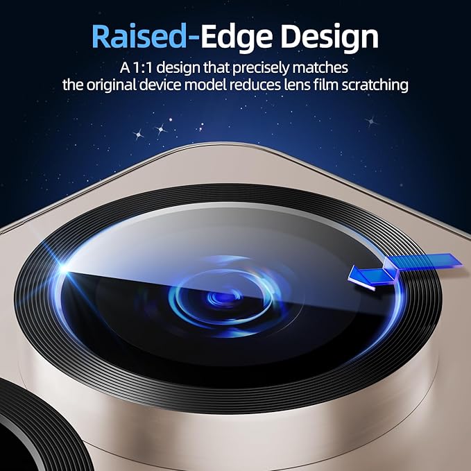 X-it Camera Lens Protector for Samsung S25 Plus, 9H Tempered Glass, Independent Metal Aluminum Edge Original Protection Design, Suitable for Phone Case, Anti-scratch, Anti-reflective,PinkGold