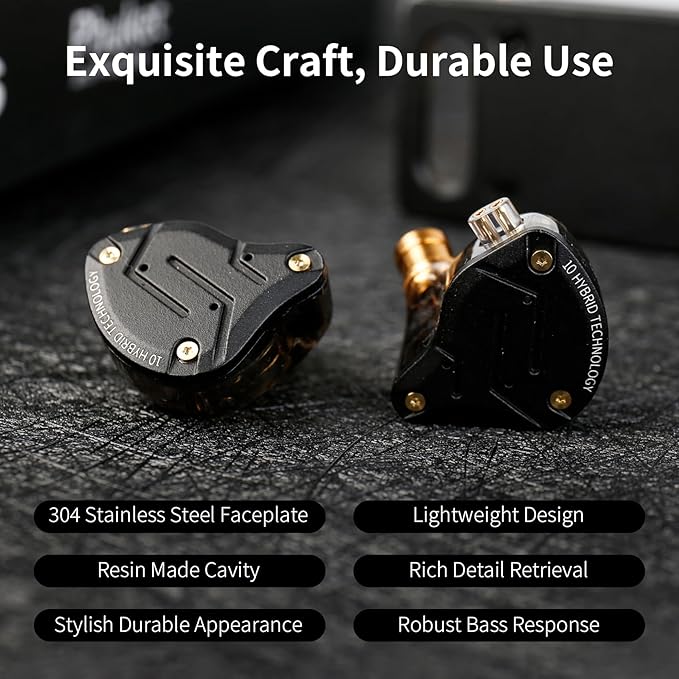 KZ ZS10 Pro in Ear Monitor,Bass KZ Earbuds,4BA 1DD Wired Earbuds Headphone Multi Driver IEM Earphone for Systerm,IEM Headphone on Stage in Ear Monitor for Singer Guitarist (Glare Blue, No Mic)