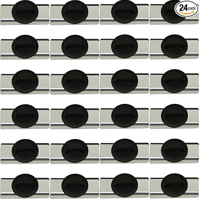 Magnet Zip Tie Mount Magnetic Zip Ties Mount Holder Strong 1-Second Magnetic Snap Installation Heavy-Duty Waterproof Cable Tie Mounts for Car Boat Workshop Industrial Organizing (24 Piece)