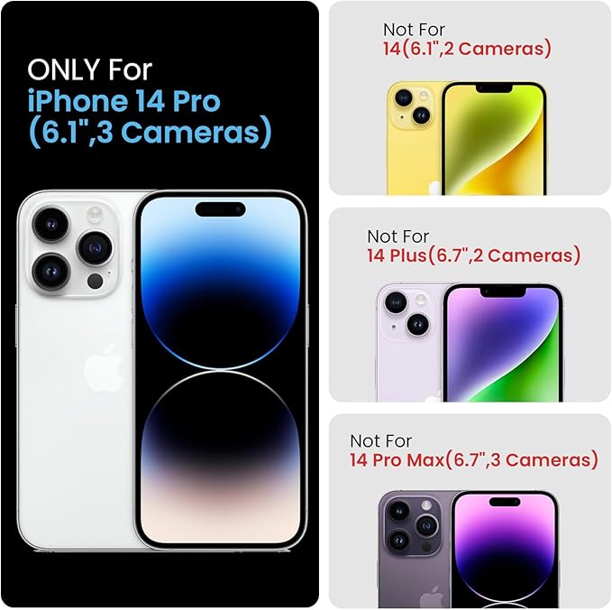 FireNova for iPhone 14 Pro Case, Silicone Upgraded [Camera Protection] Phone Case with [2 Screen Protectors], Soft Anti-Scratch Microfiber Lining Inside, 6.1 inch, Light Blue