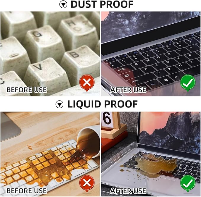 Gadpiparty Acrylic Keyboard Cover Clear Waterproof Laptop Keyboard Protector Computer Mechanical Keyboard Accessories 15.6 Inch