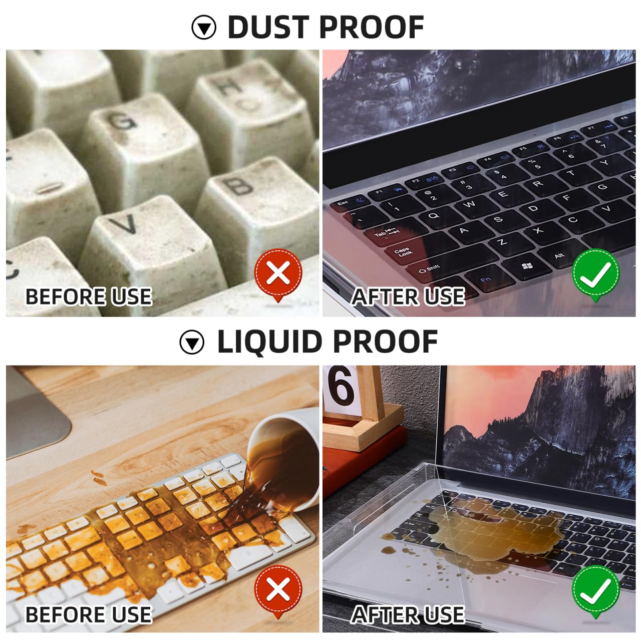 Gadpiparty Transparent Keyboard Protector Cover 15.74X10.43X1.57In Waterproof Acrylic Keyboard Dust Cover Versatile Protective Case for Laptop and Mechanical Keyboards
