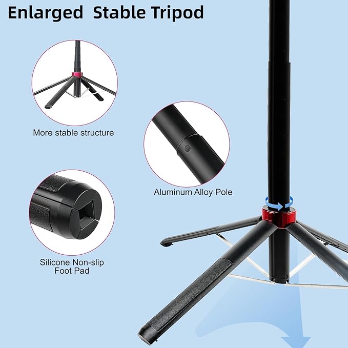 WOVTE 71" Selfie Stick with 2 Lights, Extendable Stand for iPhone, Selfie Stick with Remote, Portable Phone Tripod for Cell Phone Compatible with iPhone/Android, Camera & GoPro