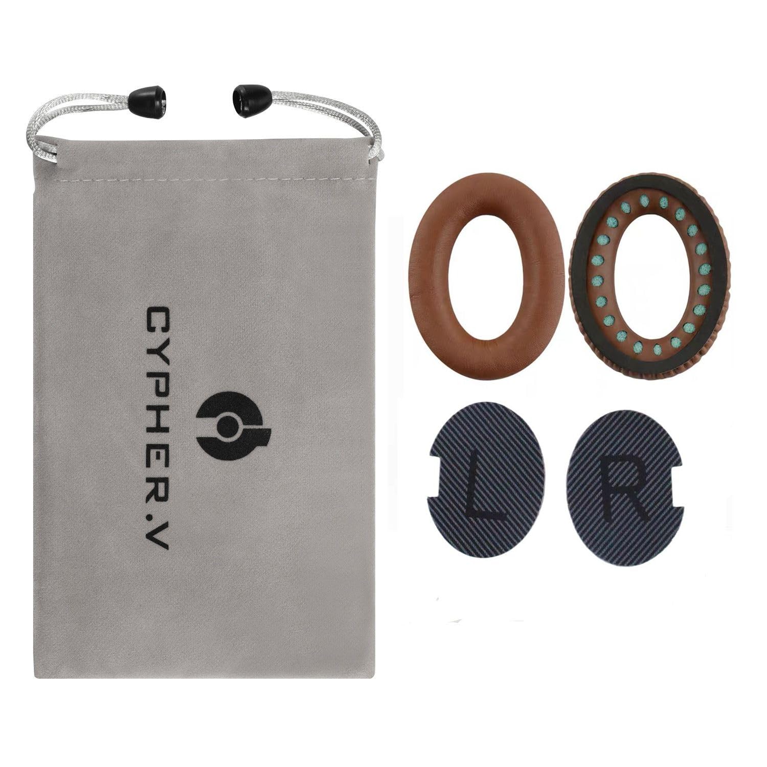 Headphones Replacement Ear Pads Cover, EarPads Cushion for Bose Quietcomfort QC15 QC25 QC35 35 ii -1 Pair (Brown)