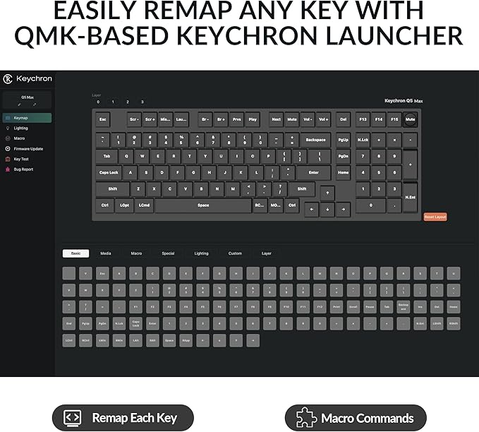 Keychron Q5 Max Wireless Custom Mechanical Keyboard, 2.4 GHz Bluetooth QMK Full Aluminum 96% Layout RGB with Hot-swappable Gateron Brown Switch Compatible with Mac Windows Linux