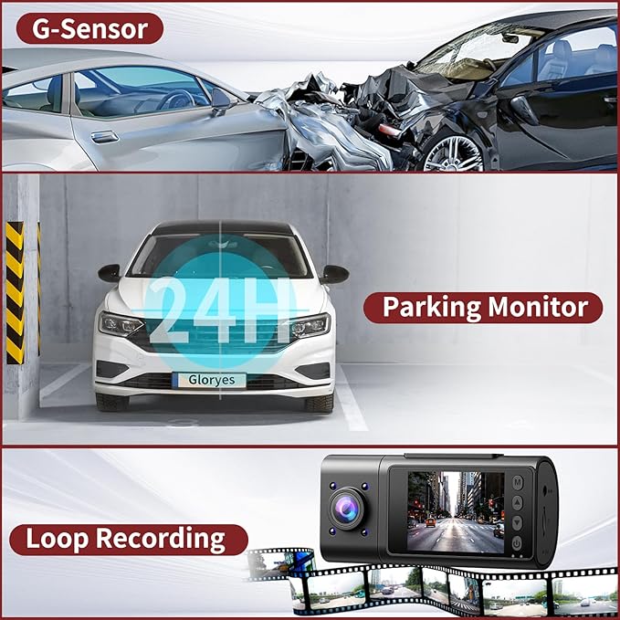 2025 Dash Cam, 3 Channel Dash Cam Front and Rear Inside, Interior Car Camera, 2.5K/1440P Single Fr,Fr+Interior, Front+Rear Dash Camera for Cars Taxi with Night Vision, Parking Monitor 1S Recording