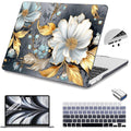 Teryeefi Compatible for 2022-2025 2026 MacBook Air 13.6 inch Case M5 A3449/M4 A3240/M3 A3113/ M2 A2681, Flowers Hard Shell Case&Keyboard Cover&Type C Adapter, Modern Abstract Art