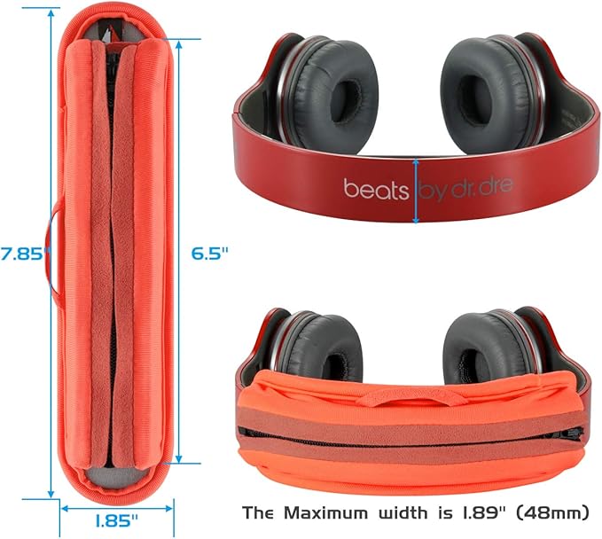 TXEsign Universal Replacement Headband Cushion Pad Cover Protector Compatible with ATH M50X, QC 35i/35ii, QC25, Solo 2/Solo 3, Studio 2/3 Headphones (Orange)